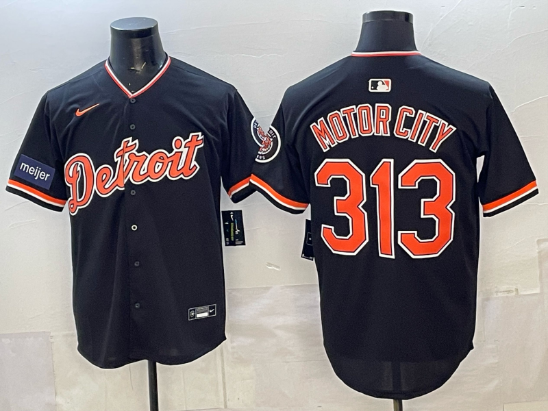 Men Detroit Tigers 313 Motorcity black Game Nike MLB Jersey 2026001->->MLB Jersey